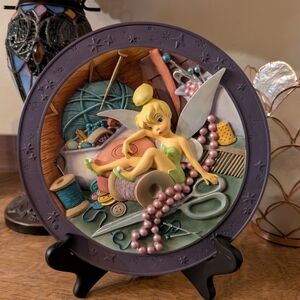 Tinker Bell Sewing Room Decorative Plate - Purple Trim